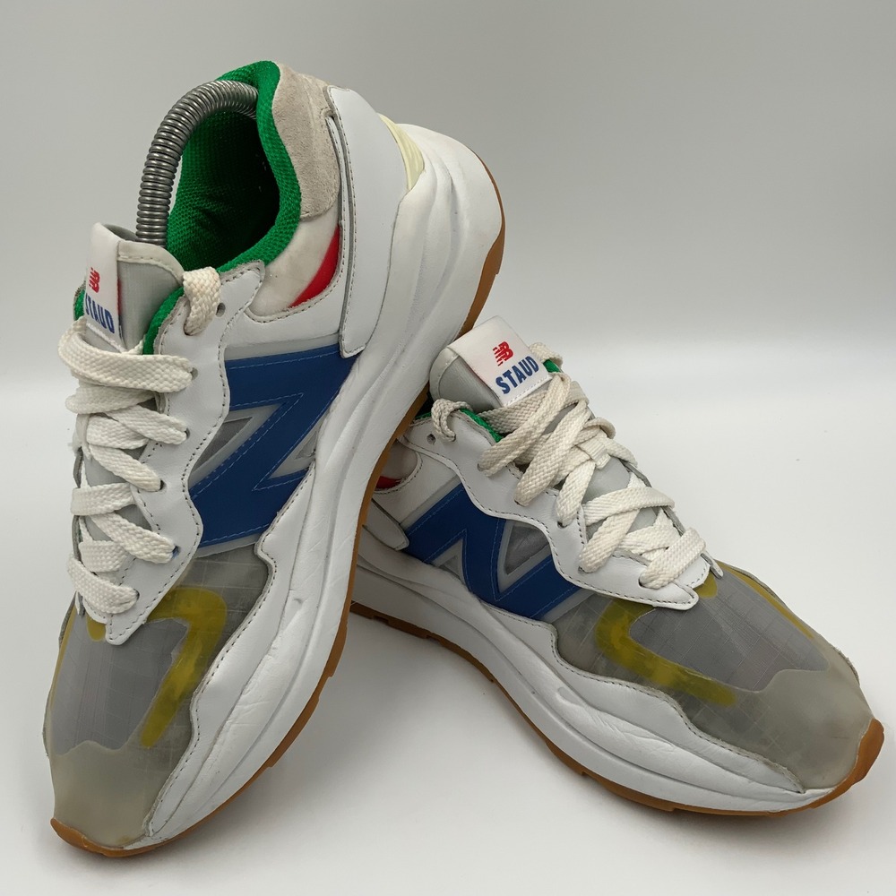 New Balance x STAUD 57/40 White Blue Green Yellow Mens Sneakers M5740SR Size 7.5